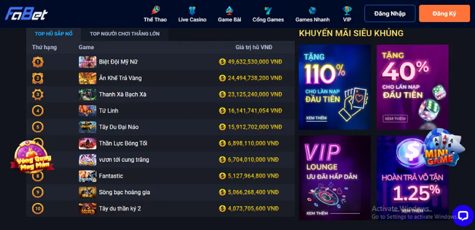 Game slot và nổ hũ hấp dẫn